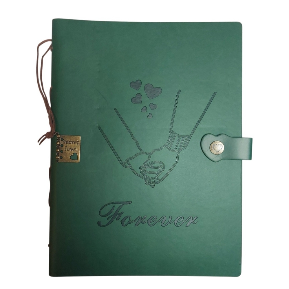 ZEEYUAN Green Scrapbook Photo Album PU Leather Scrap Book 60 Pages